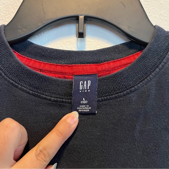 Vintage 100% Cotton GAP Kids Striped Cropped Long Sleeve - Picture 2 of 5